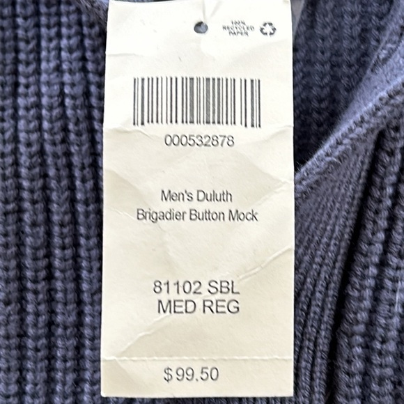 Duluth Trading Co. Cotton blend men’s sweater.  Size Medium. Blue/Gray. - Picture 3 of 8
